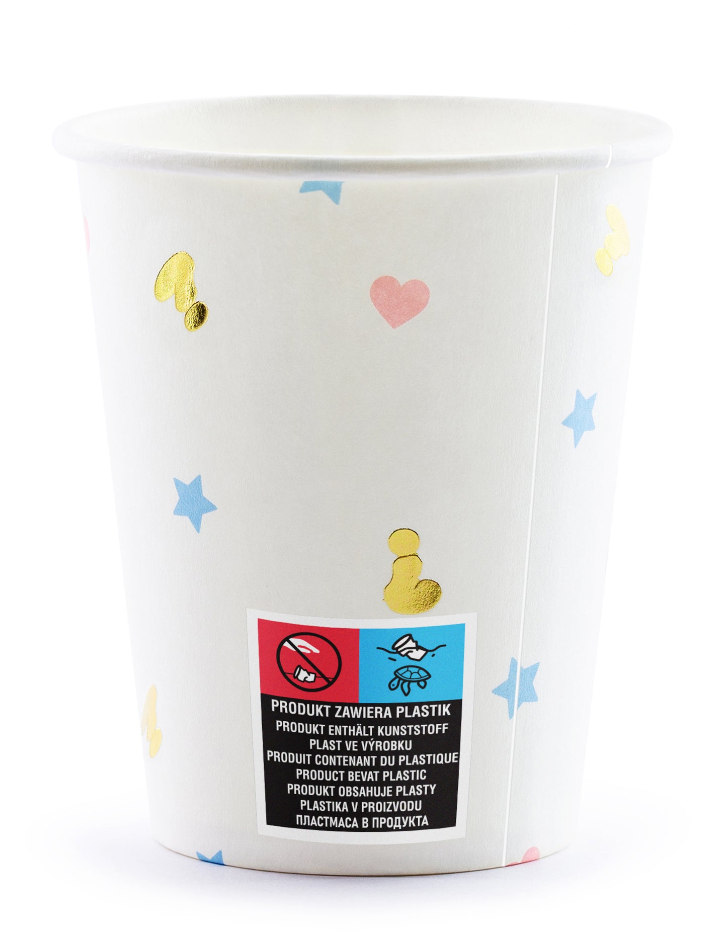 6 kartonskih skodelic fant ali deklica bela 200 ml