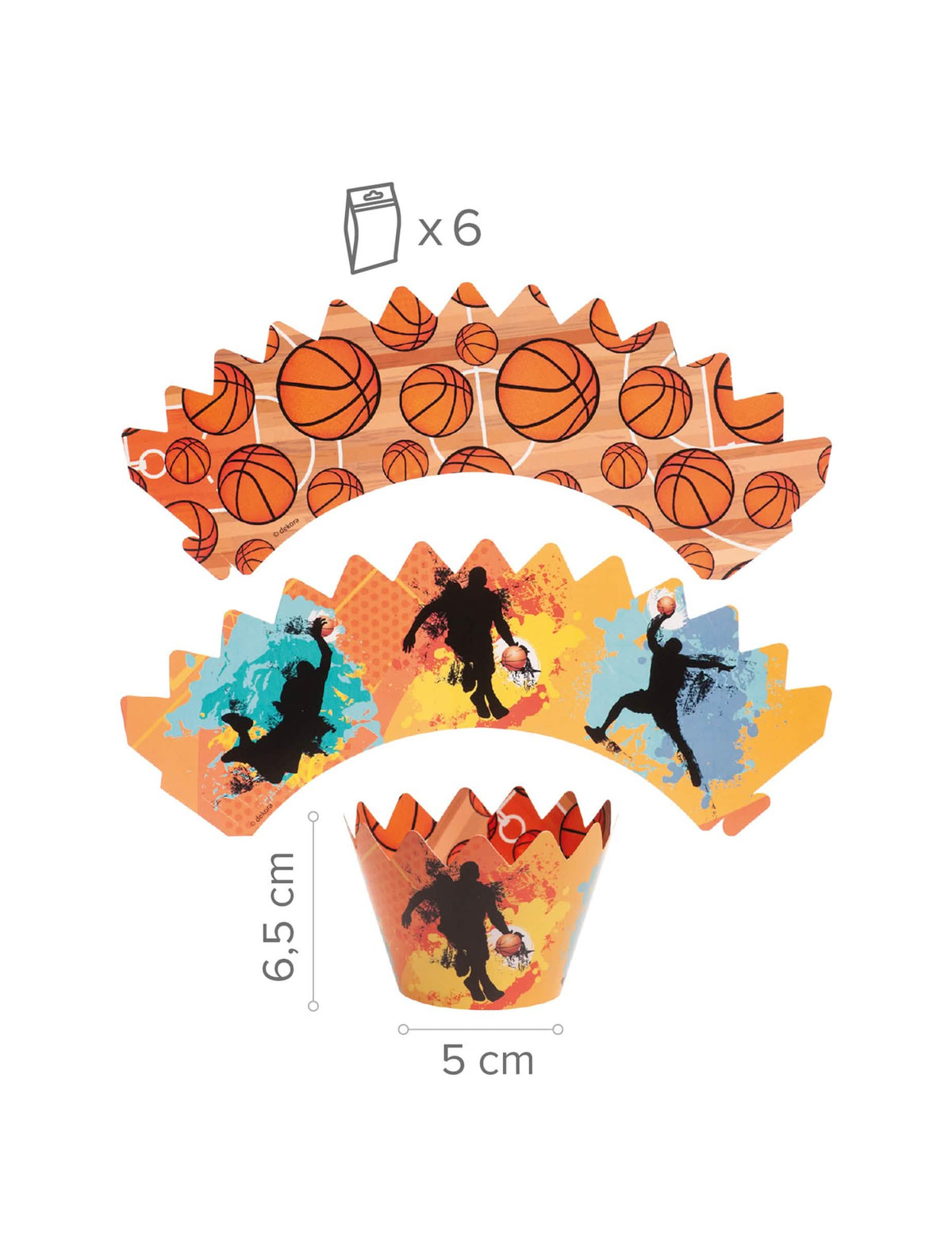 Komplet za dekoracijo 6 mafinov s topperji Basketball