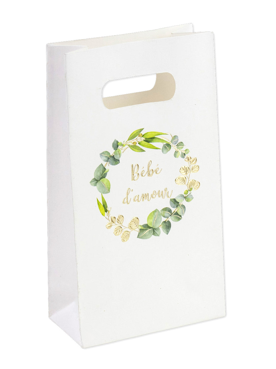 6 vrečk za otroške priboljške z motivom evkaliptusa in zlatim folijskim robom, 10 x 18 x 5 cm cm otroška zabava