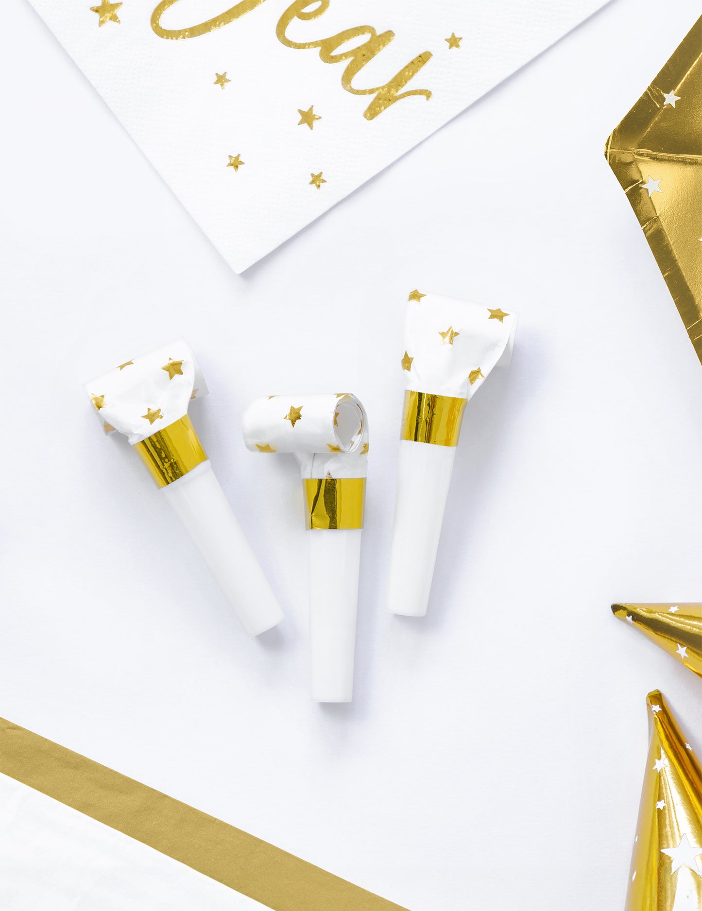 6 belih in zlatih Gilgalov z zvezdami