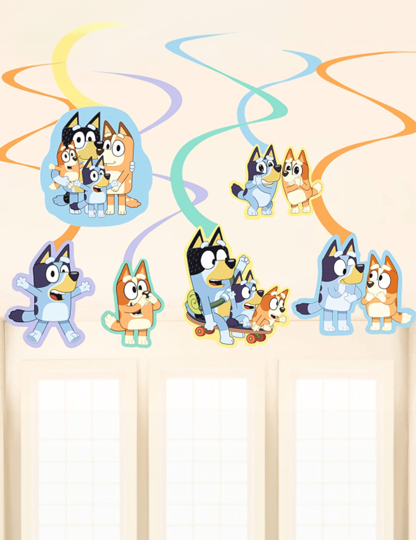 6 modrih spiralnih suspenzij