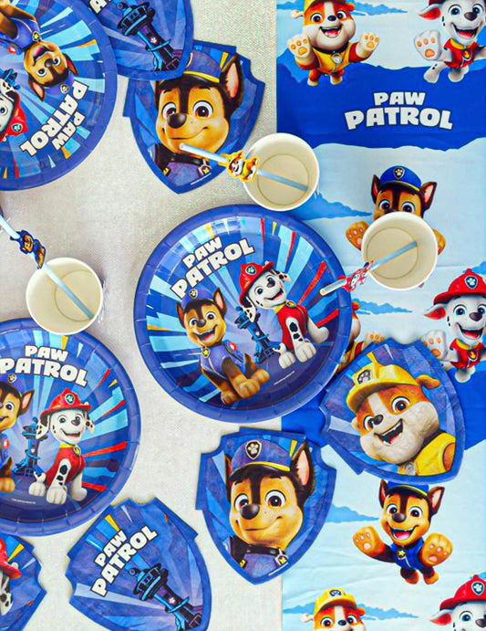 8 modrih kartonskih krožnikov Pat'patrouille™ 23 cm