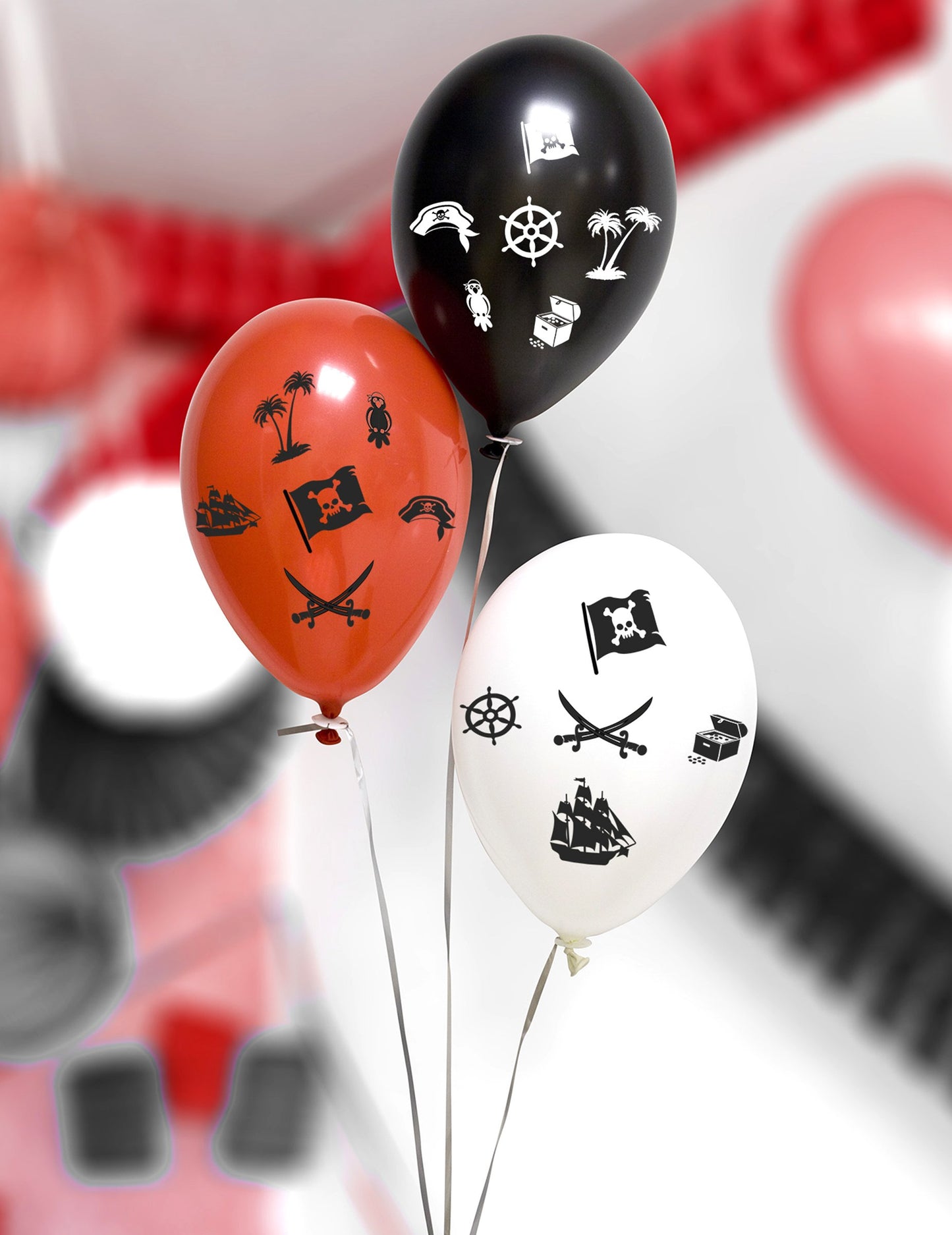 8 piratskih barvitih balonov iz lateksa 30 cm