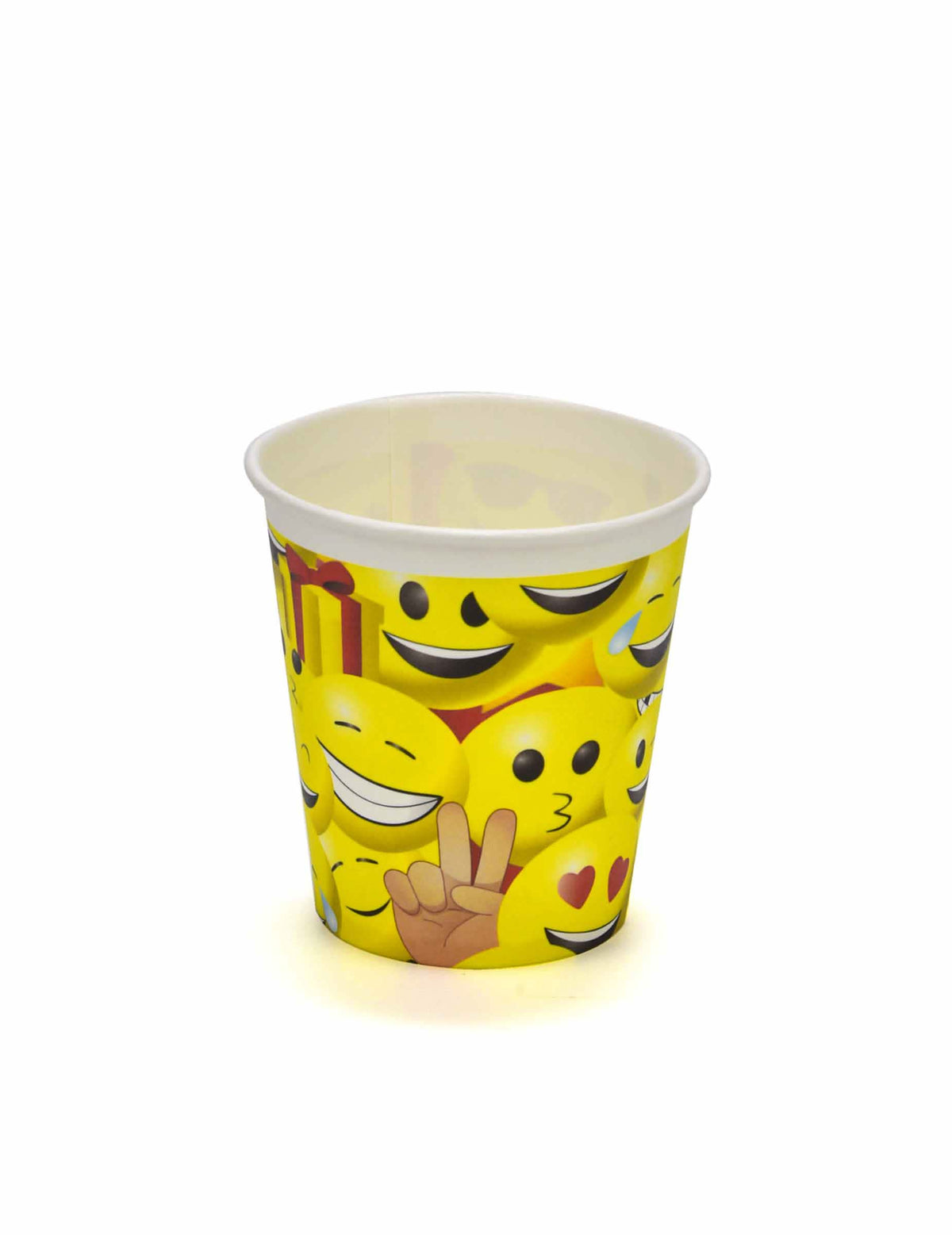 Rumeni kozarčki Imoji z različnimi motivi smeškov
