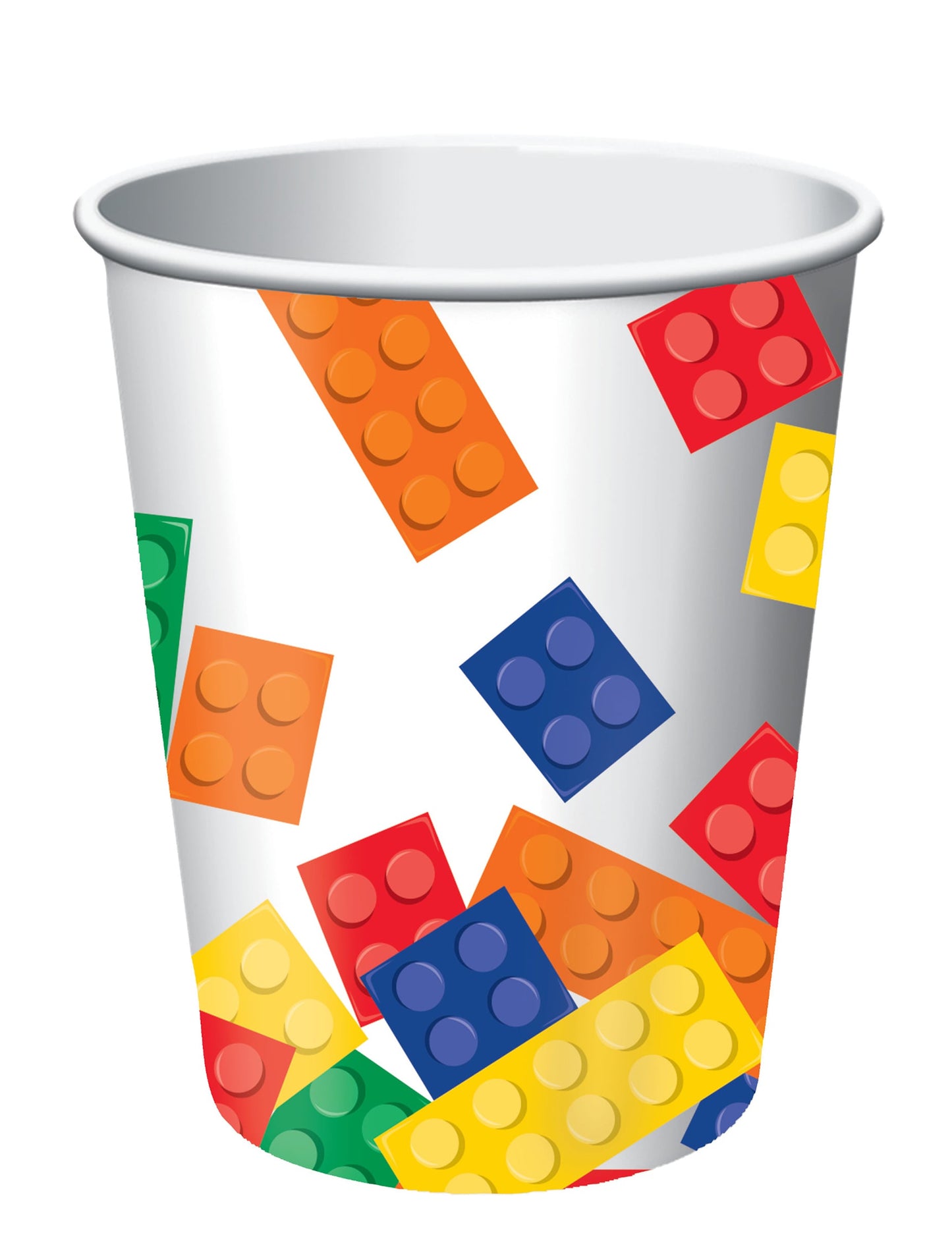 Gobelets en carton jeu de construction pour enfant avec motifs de blocs colorés