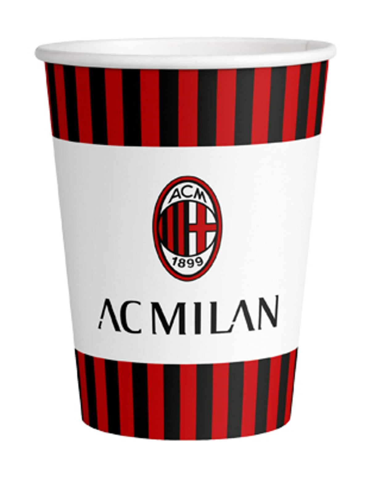 Kartonski lončki ac milan za rdeča in črna zabavo z logotipom