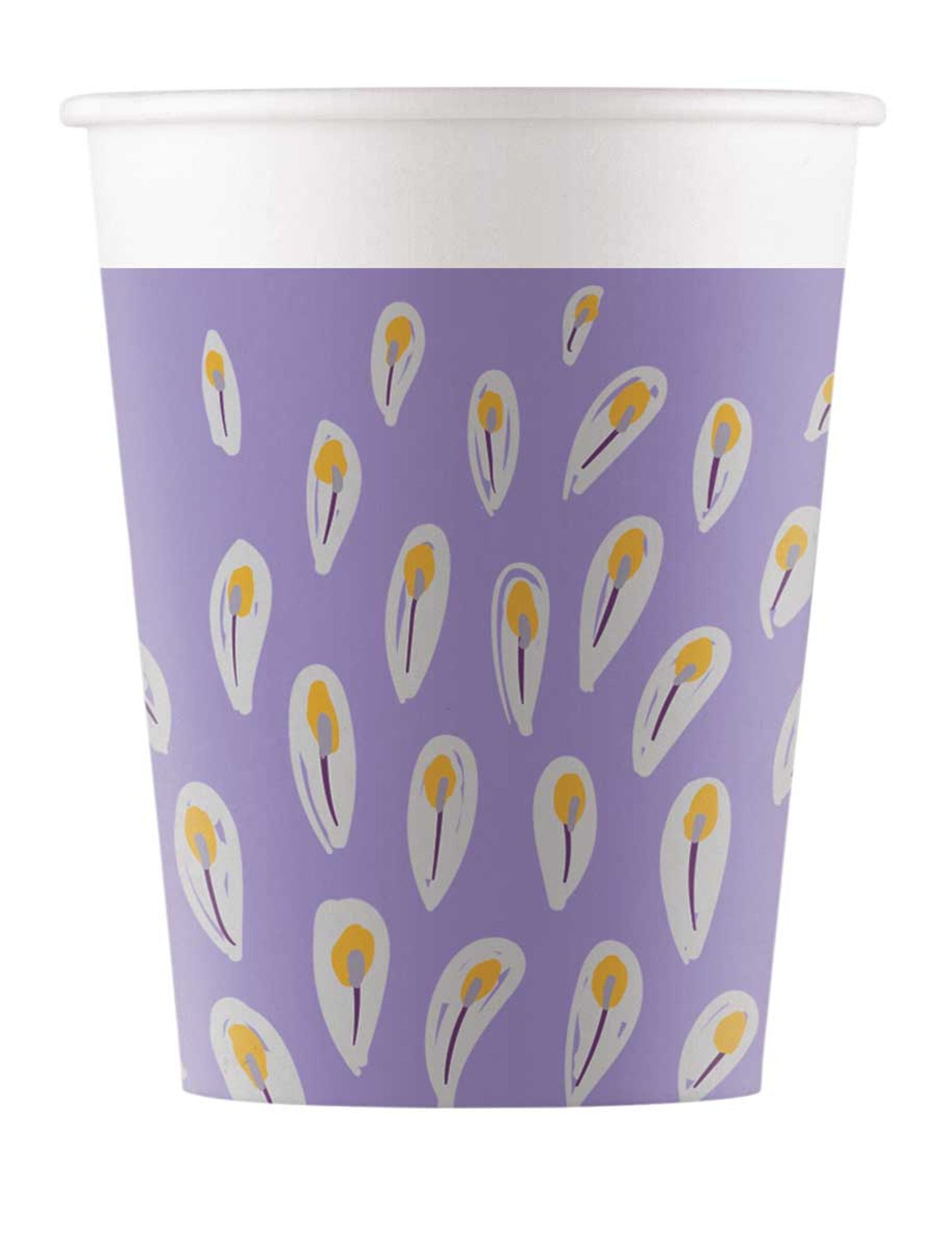 8 kovinskih kartonskih kozarčkov z vzorcem pava, 200 ml, vijolične barve