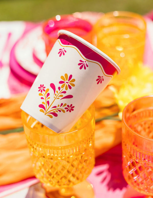 8 kartonskih lončkov Pink Limonada 255 ml