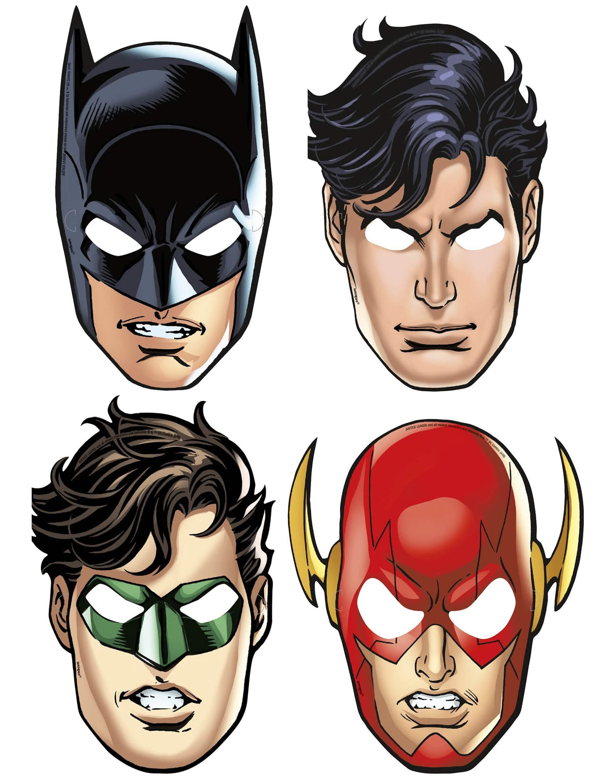 Maske iz kartona Justice League Batman Superman Green Lantern in Flash