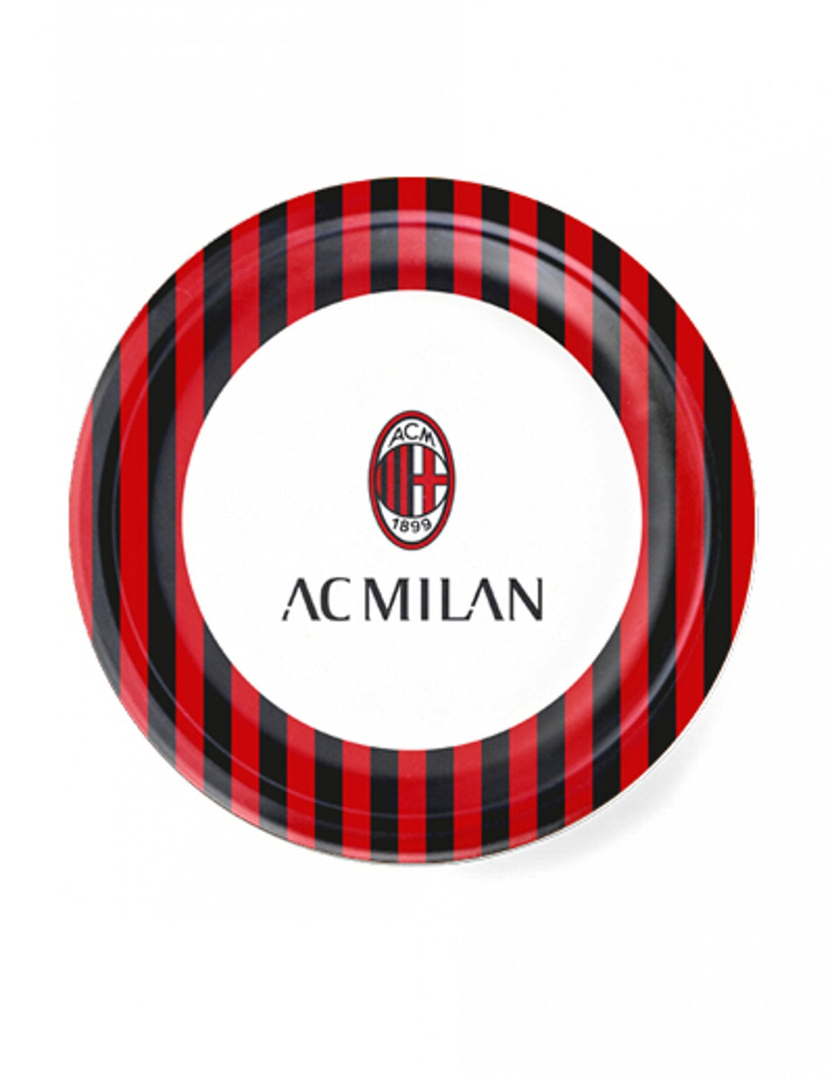 Kartonski krožniki AC Milan za rojstni dan rdeča in črna s črtami