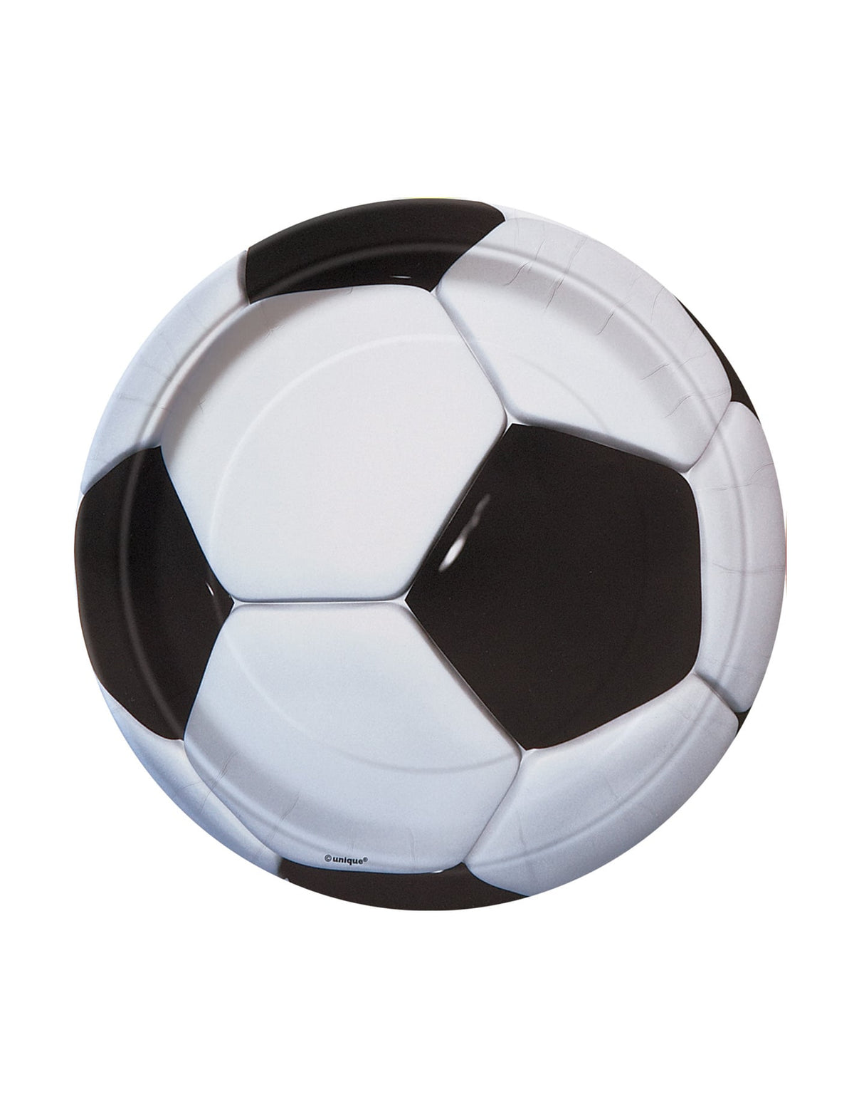 Assiettes en carton foot pour fête noir et blanc avec motif ballon 3D