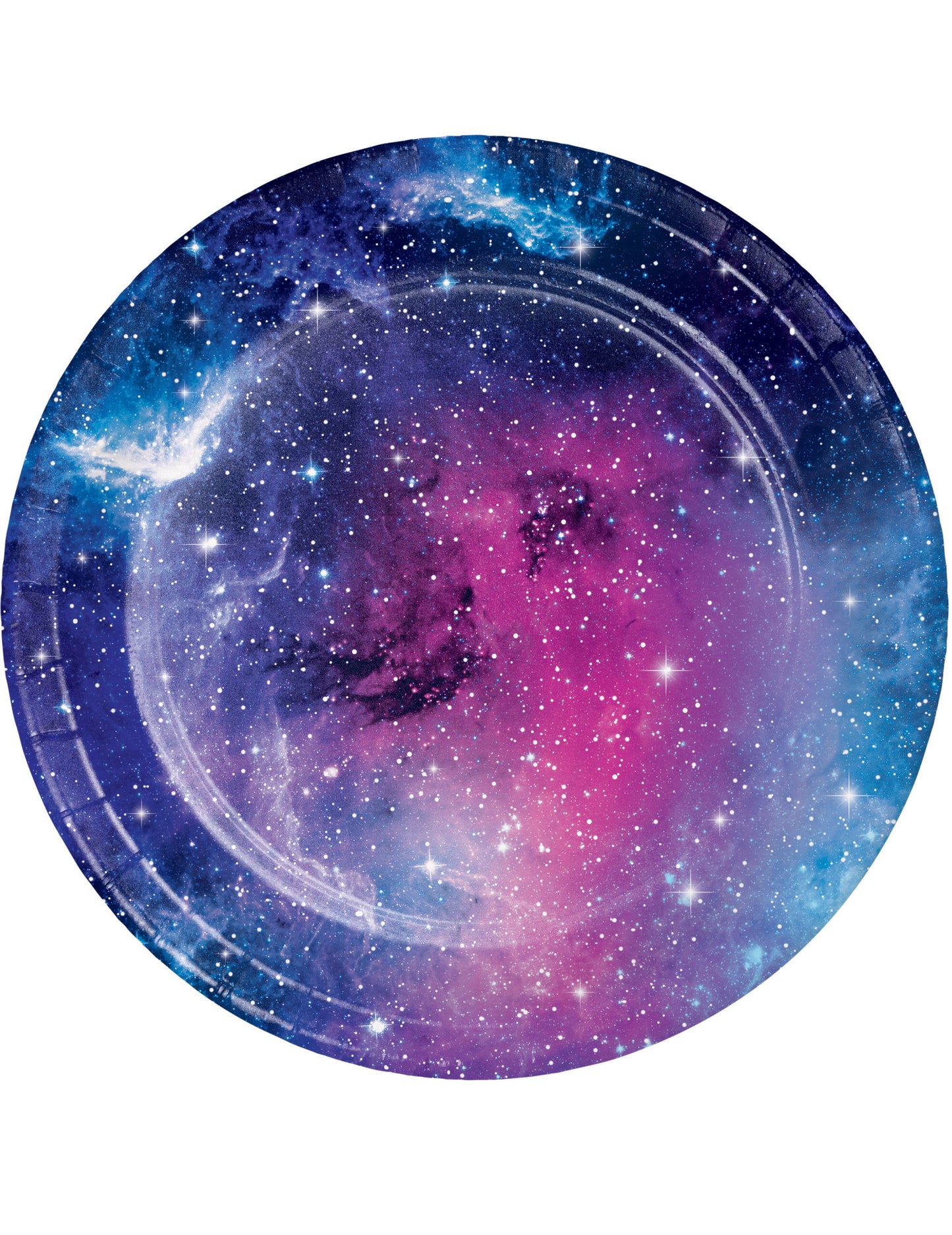 8 majhnih papirnatih krožnikov z galaksijami in zvezdami 18 cm