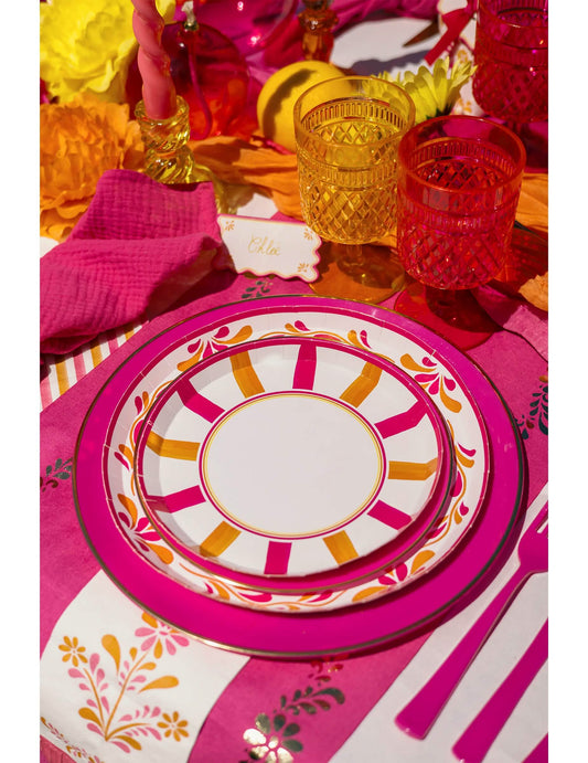 8 majhnih kartonskih krožnikov Pink Limonada 18 cm