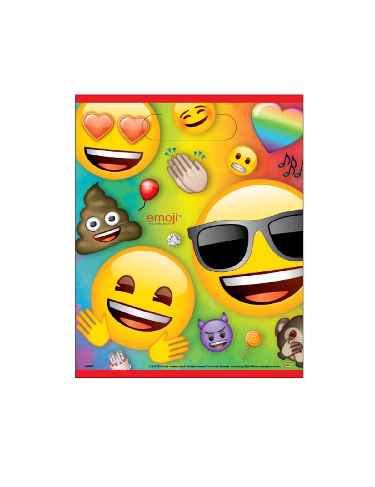 darilne vrečke iz plastike Emoji Rainbow za otrok večbarvne