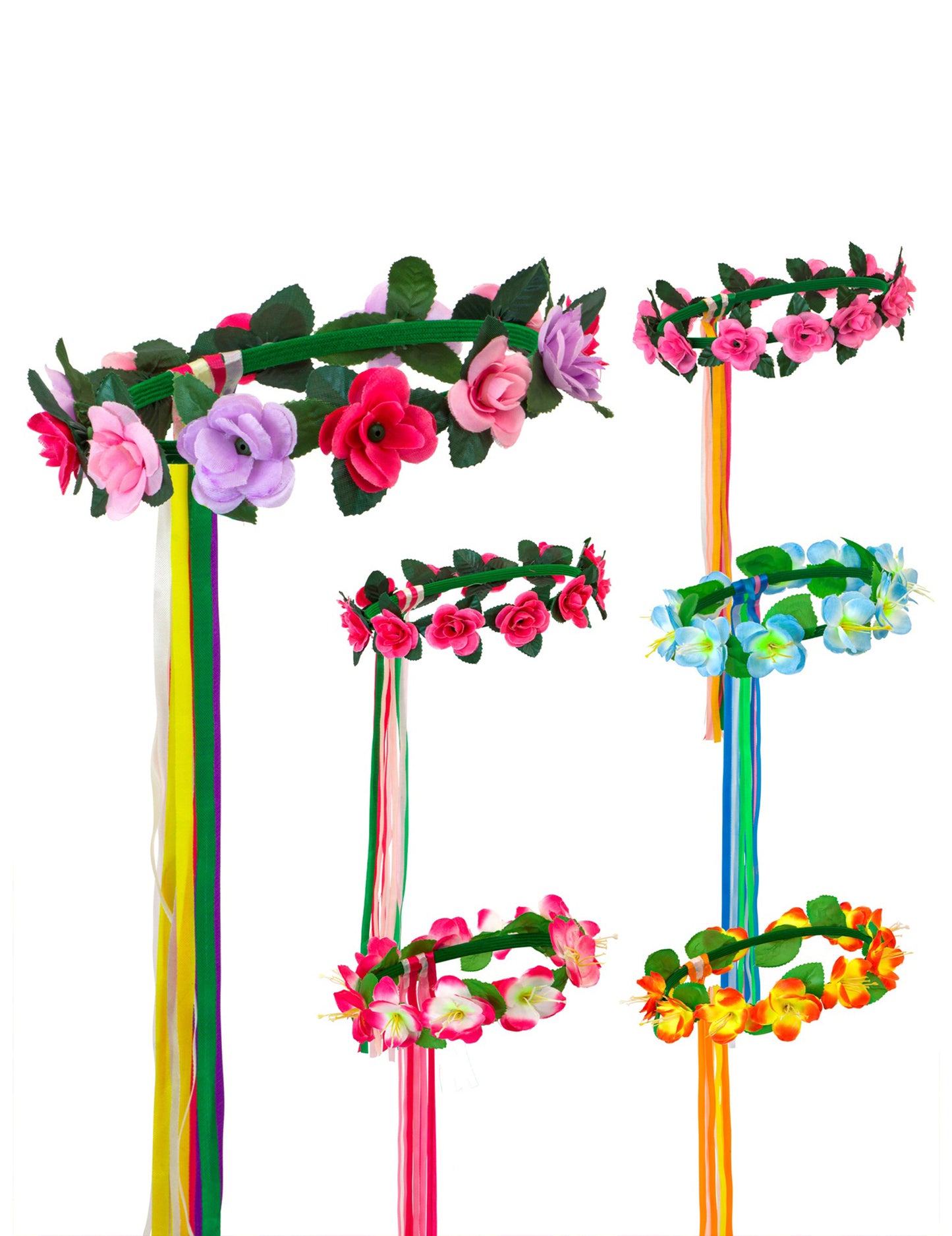 Večbarvni cvetlični prstan za lase vilinski vil