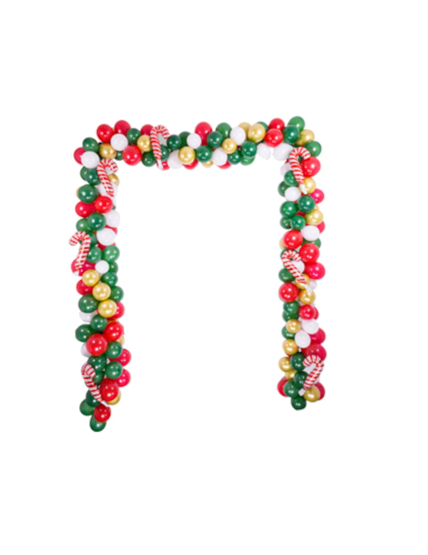 Tradicionalni božični lok za vhodna vrata, 238 rdečih in zlatih balonov