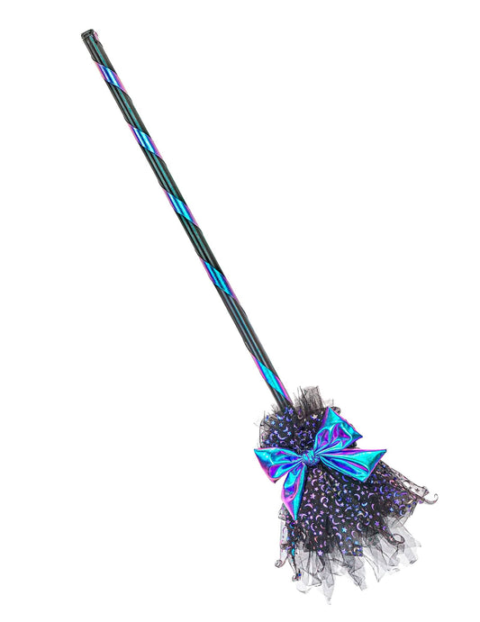 Čarovniška metla z modro pentljo 85 cm