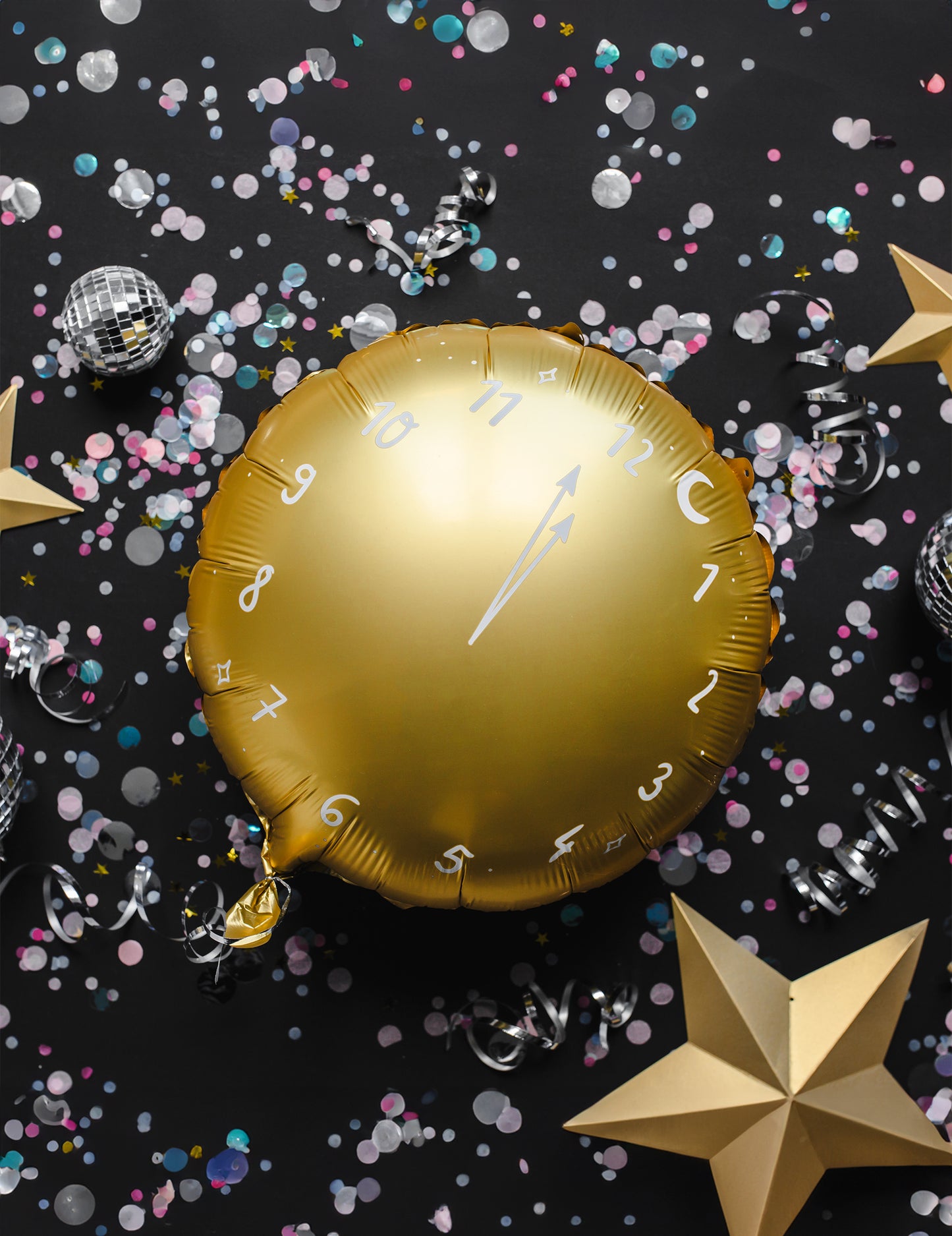 Balloon Zlata ura v polnoči 45 cm ure