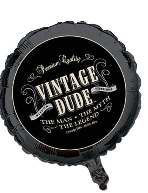 Vintage Birthday Aluminijast balon 46 cm