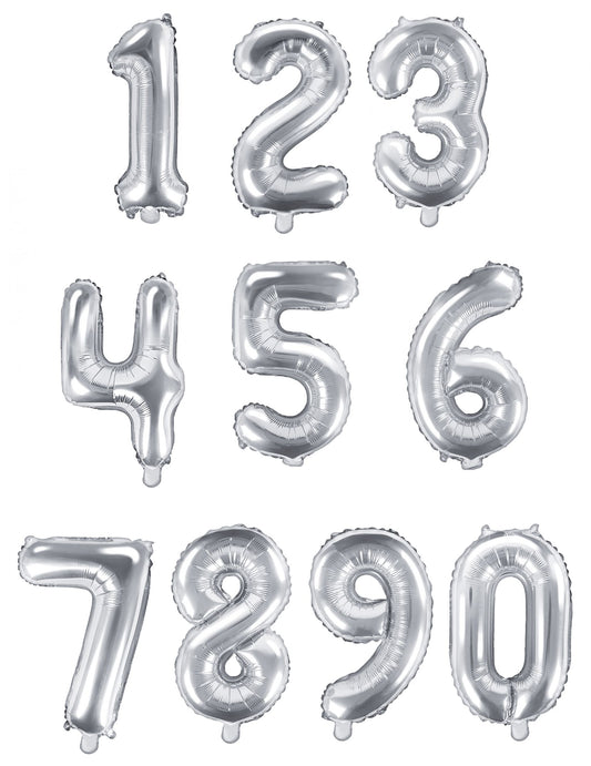 Vue d'ensemble des chiffres disponibles du ballon aluminium chiffre argent