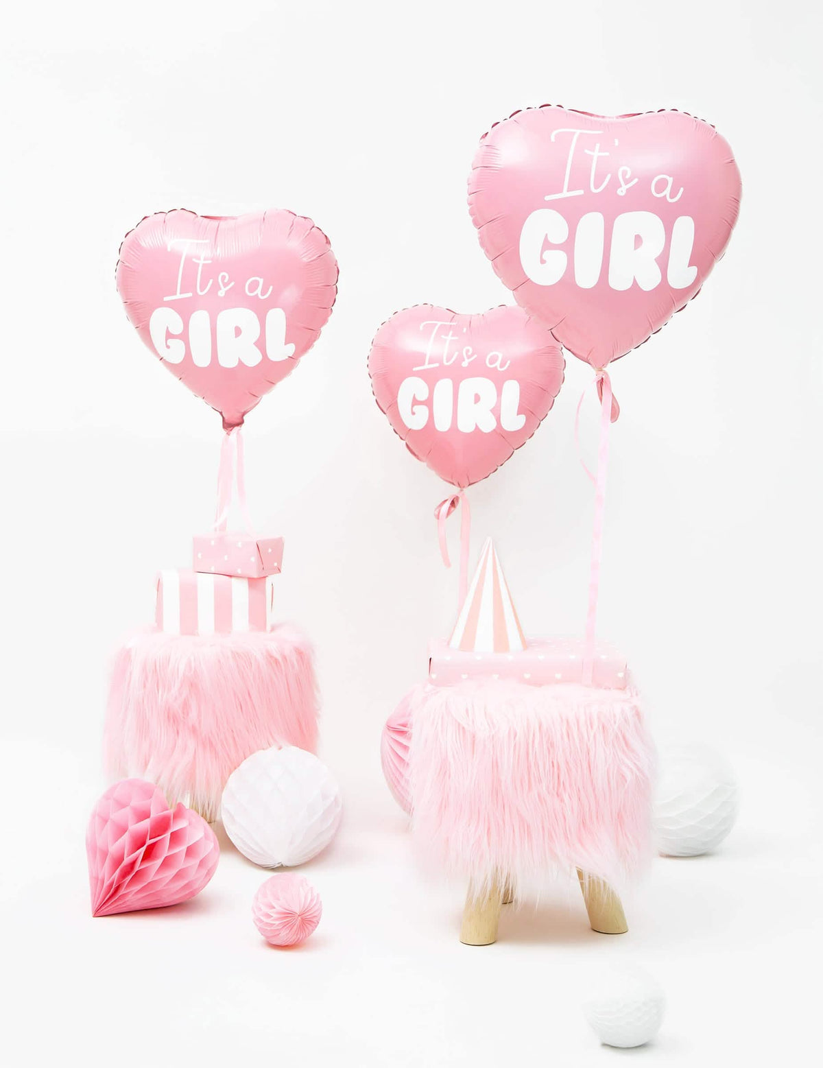 Balonska dekoracija za zabavo z aluminijastim srcem it's a girl za baby shower
