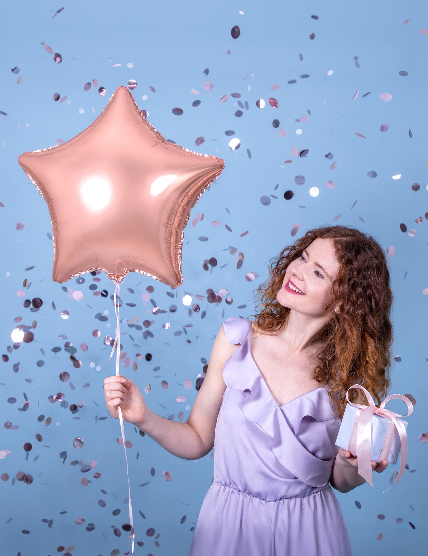 Aluminijasta balona Rose Star Gold Metallic 48 cm