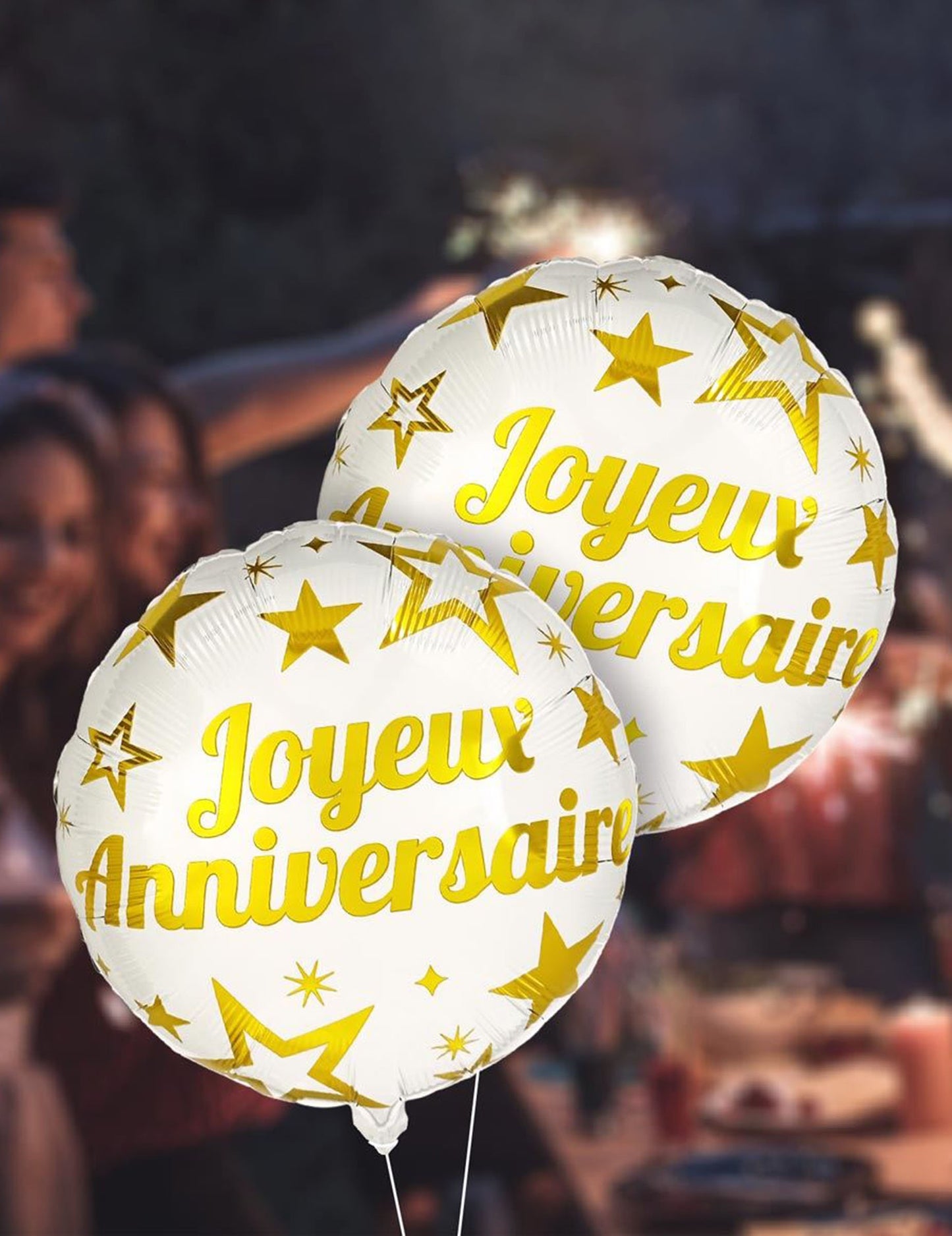 Mise en situation du ballon aluminium Joyeux Anniversaire