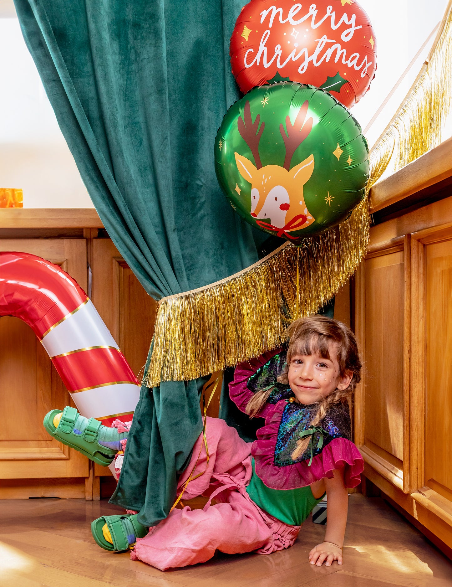Vesel božični aluminijast balon 45 cm