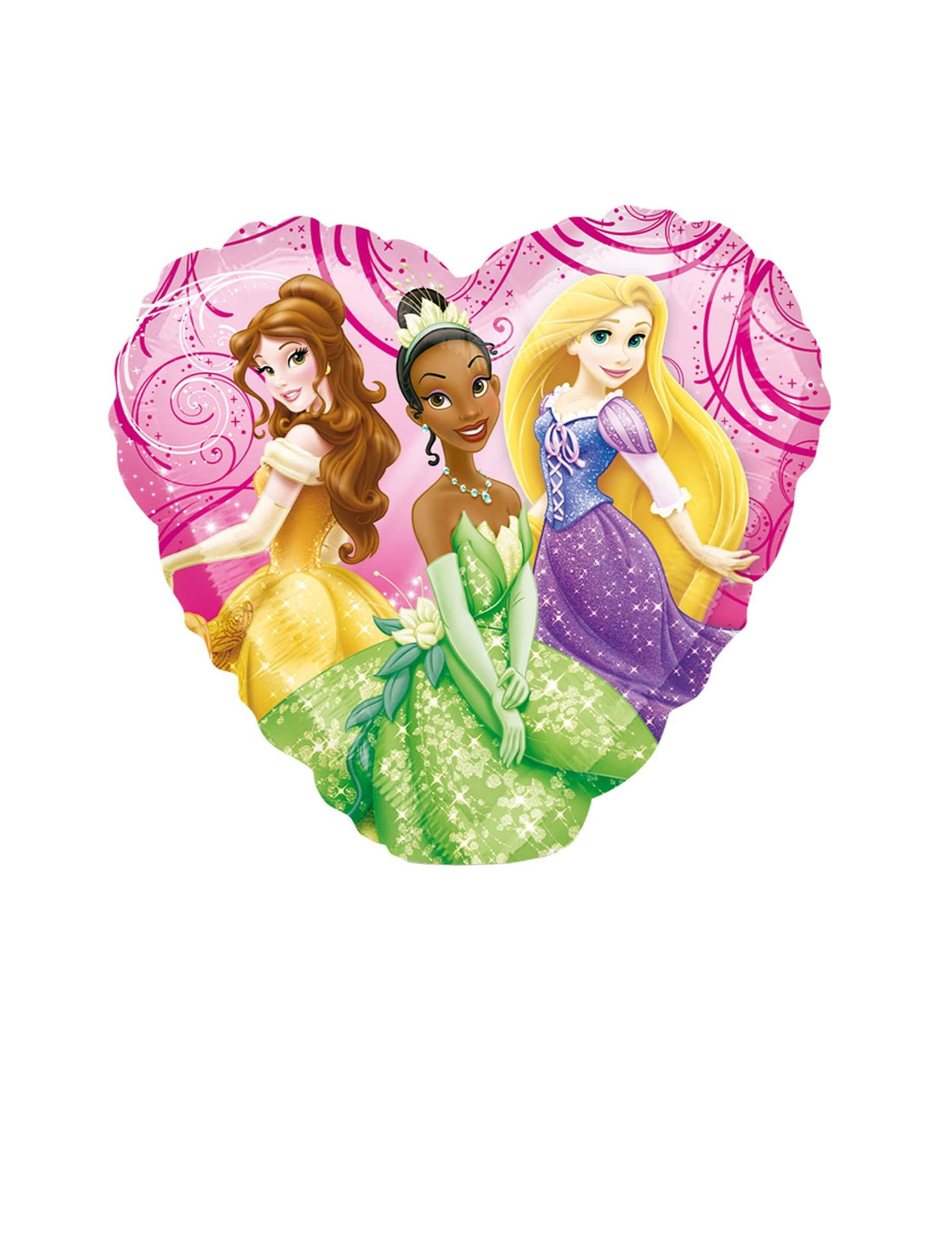 Podrobnosti likov bella, Tiana in Rapunzel na aluminijastem balonu princeske Disney