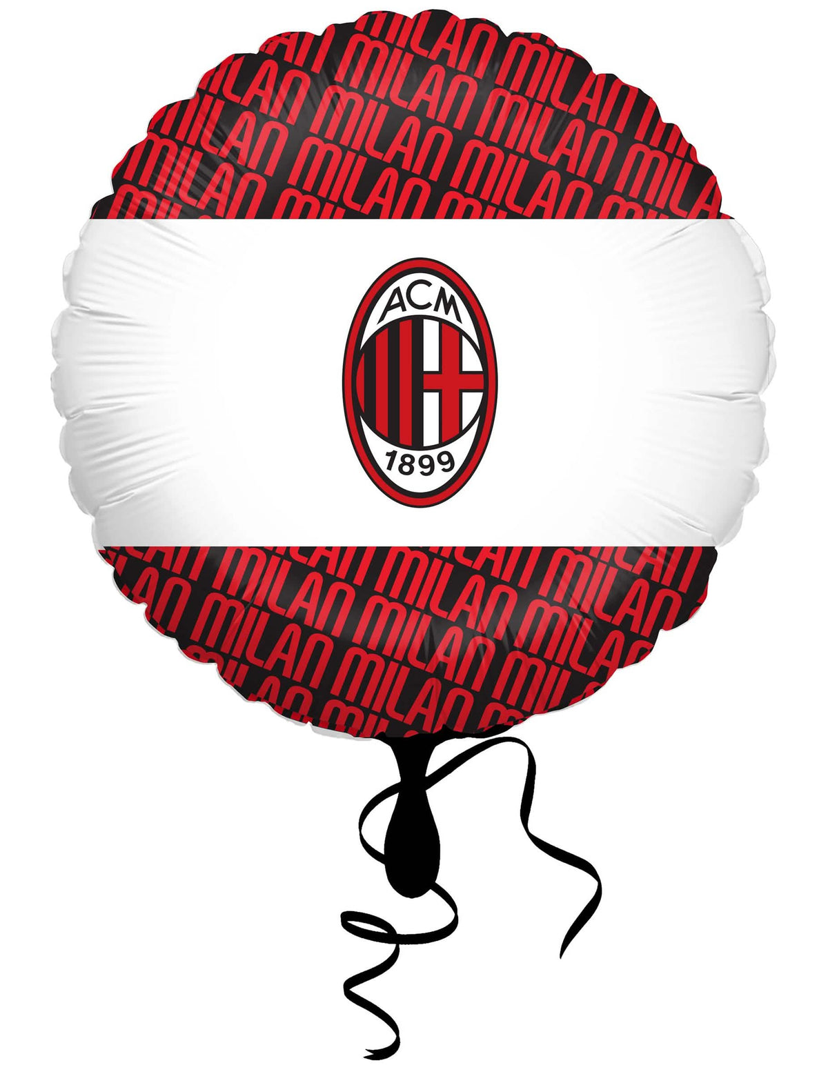okrogel aluminijast balon ac milan rdeča črno in belo