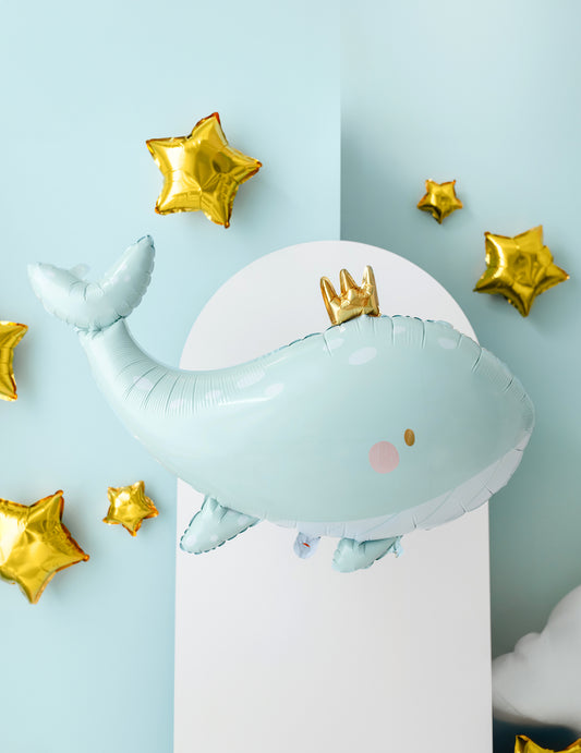 Vue de profil du ballon en aluminium baleine