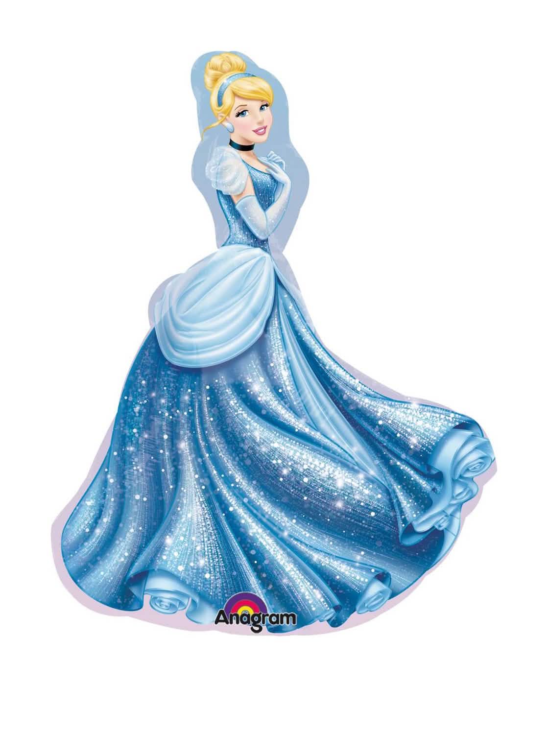 Svetleč moder aluminijast balon Pepelka Disney za otrok