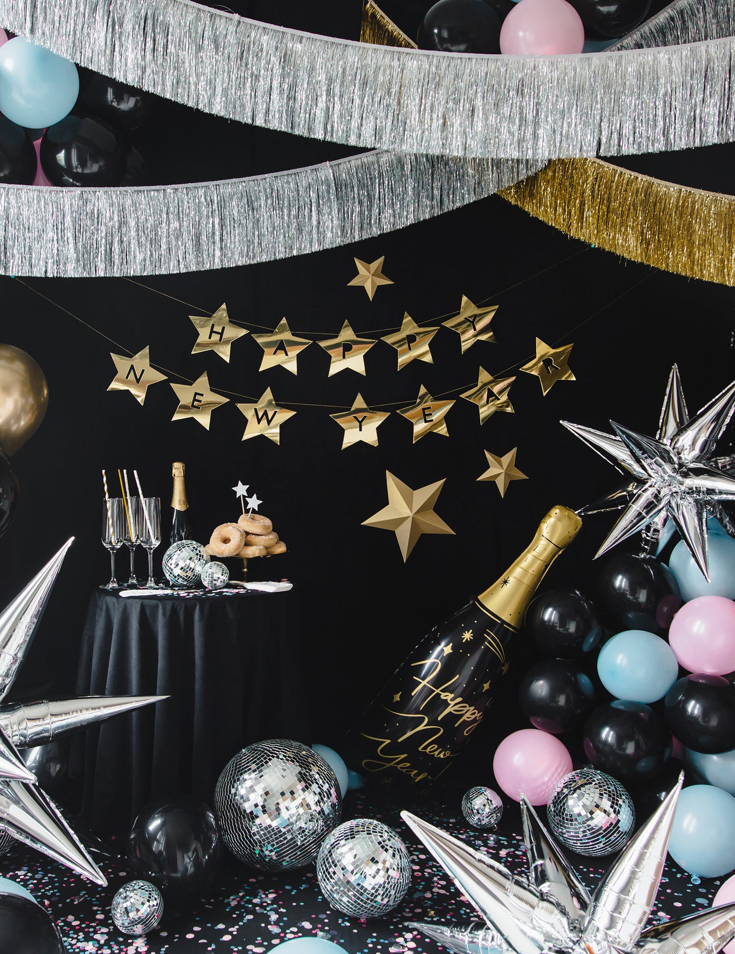 Velikanska aluminijasta žoga srečno novo leto 98 cm