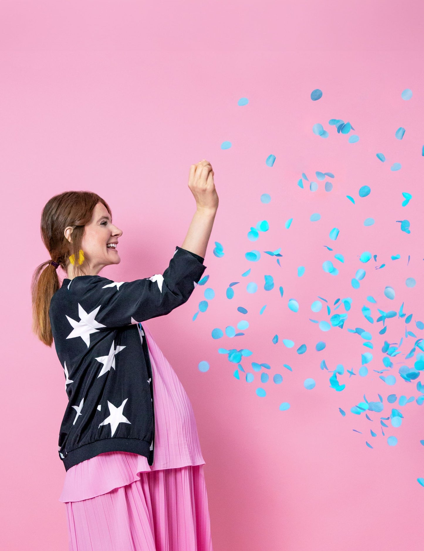 GIANT LATEX Ballon Boy ali Girl Confetti Pink 1 m