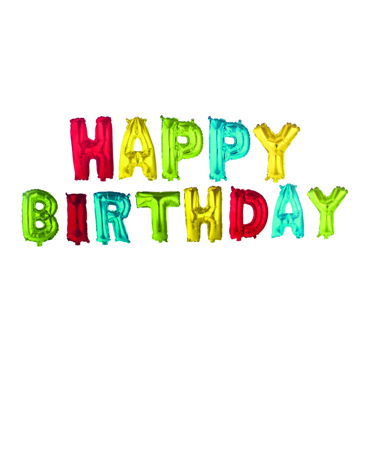 Ballons lettres aluminium Happy Birthday pour anniversaire multicolore