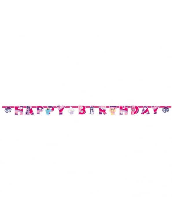 Girlanda Happy Birthday My Little Pony za otrok roza in vijolična