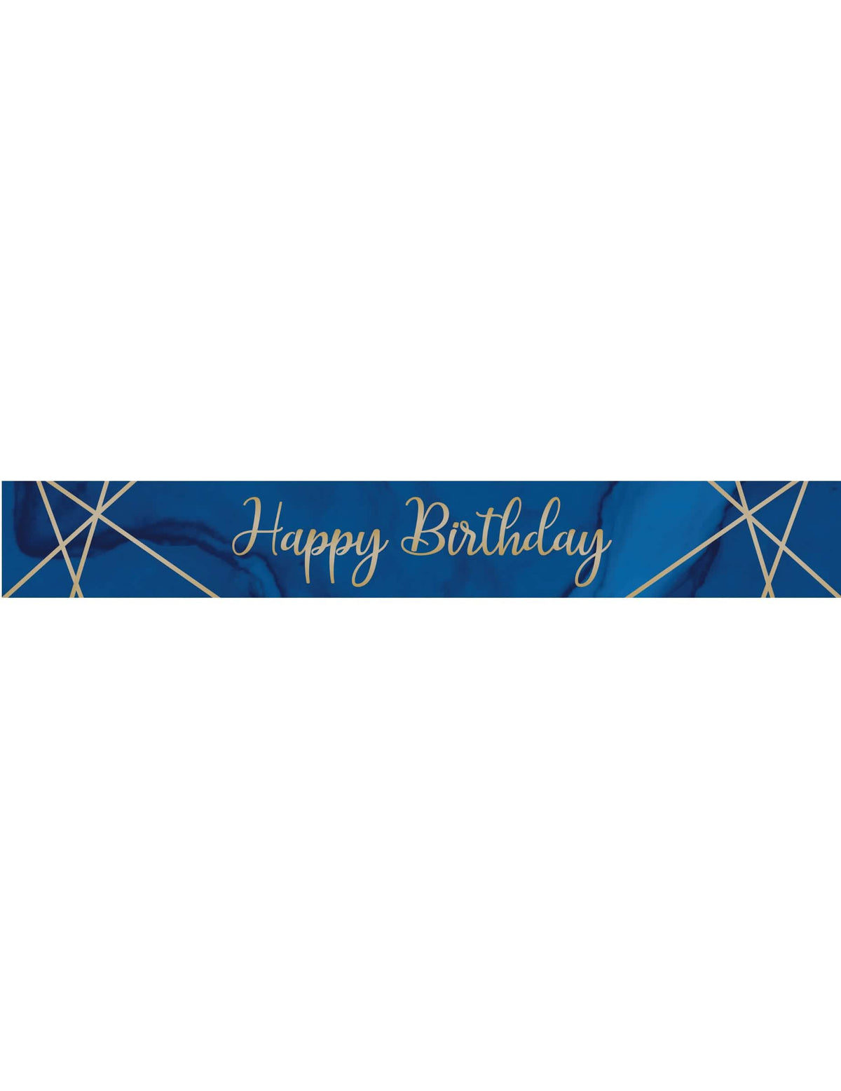 Plastični napis Happy Birthday za zabavo z modro in zlato marmorno tematiko