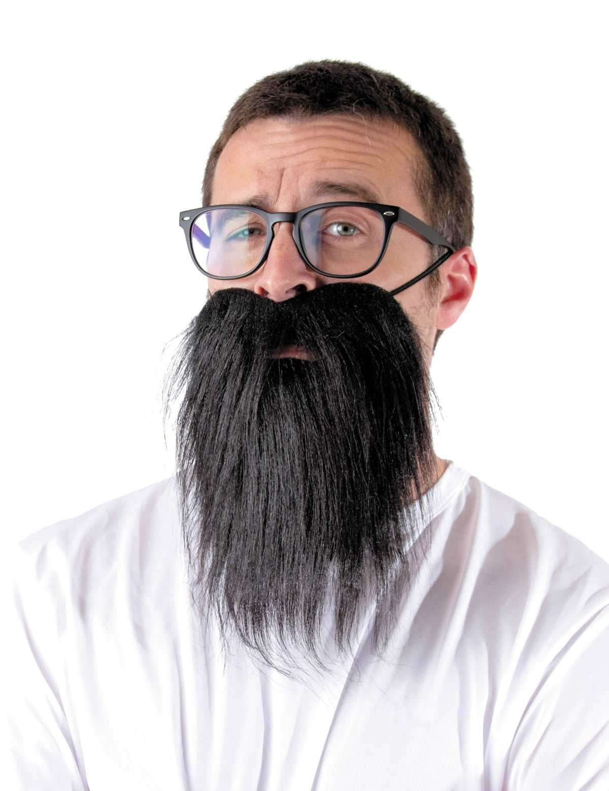 dolga črna hipsterska brada za odrasli