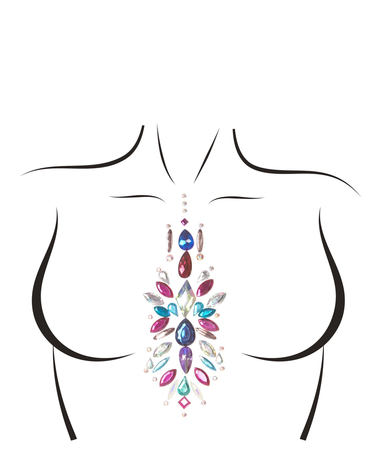 Bijoux pour le corps adhésifs xali pour femme multicolores