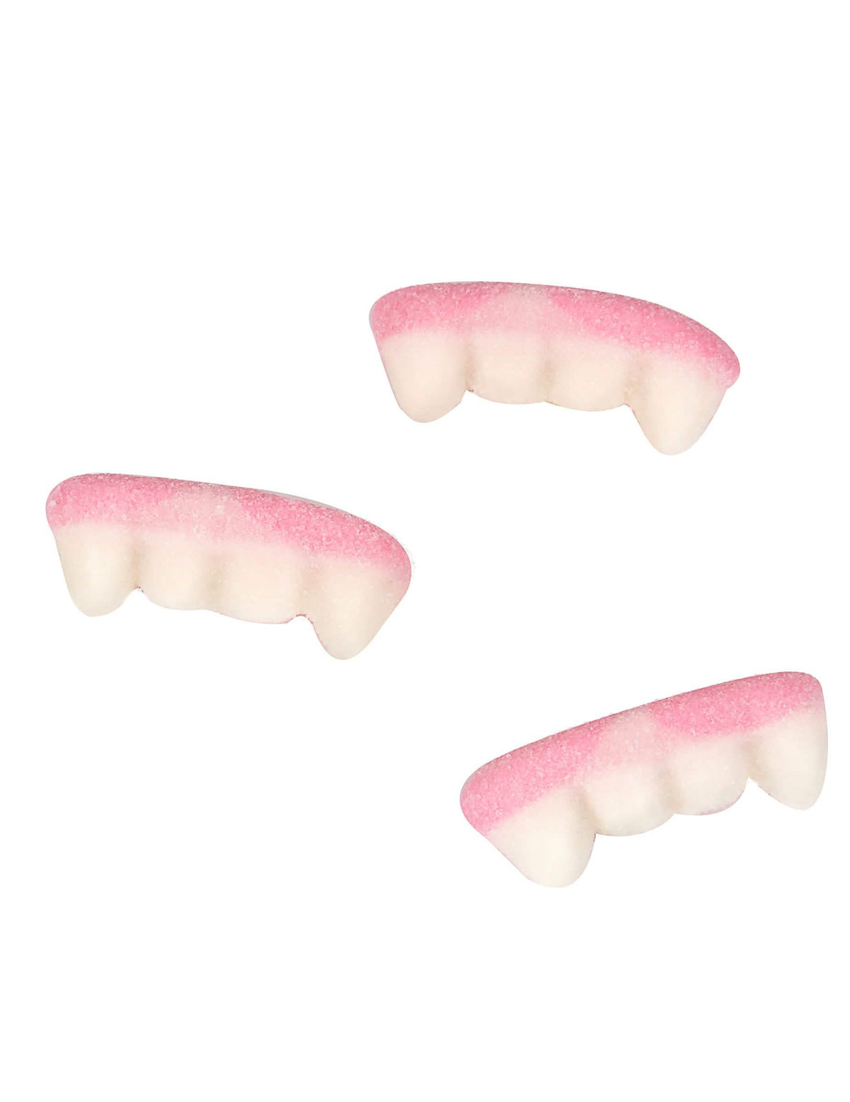 Bližnji posnetek bombonov vampirskih zob Haribo za halloween
