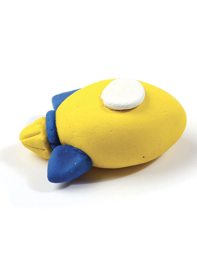 Škatla Pen'do Cosmos v rumeni, beli in modri barvici za ustvarjanje lastnih barvic.