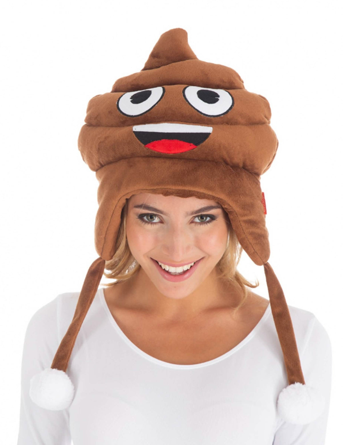 Sprednji pogled na Emoji™ pokrivalo z iztrebkom