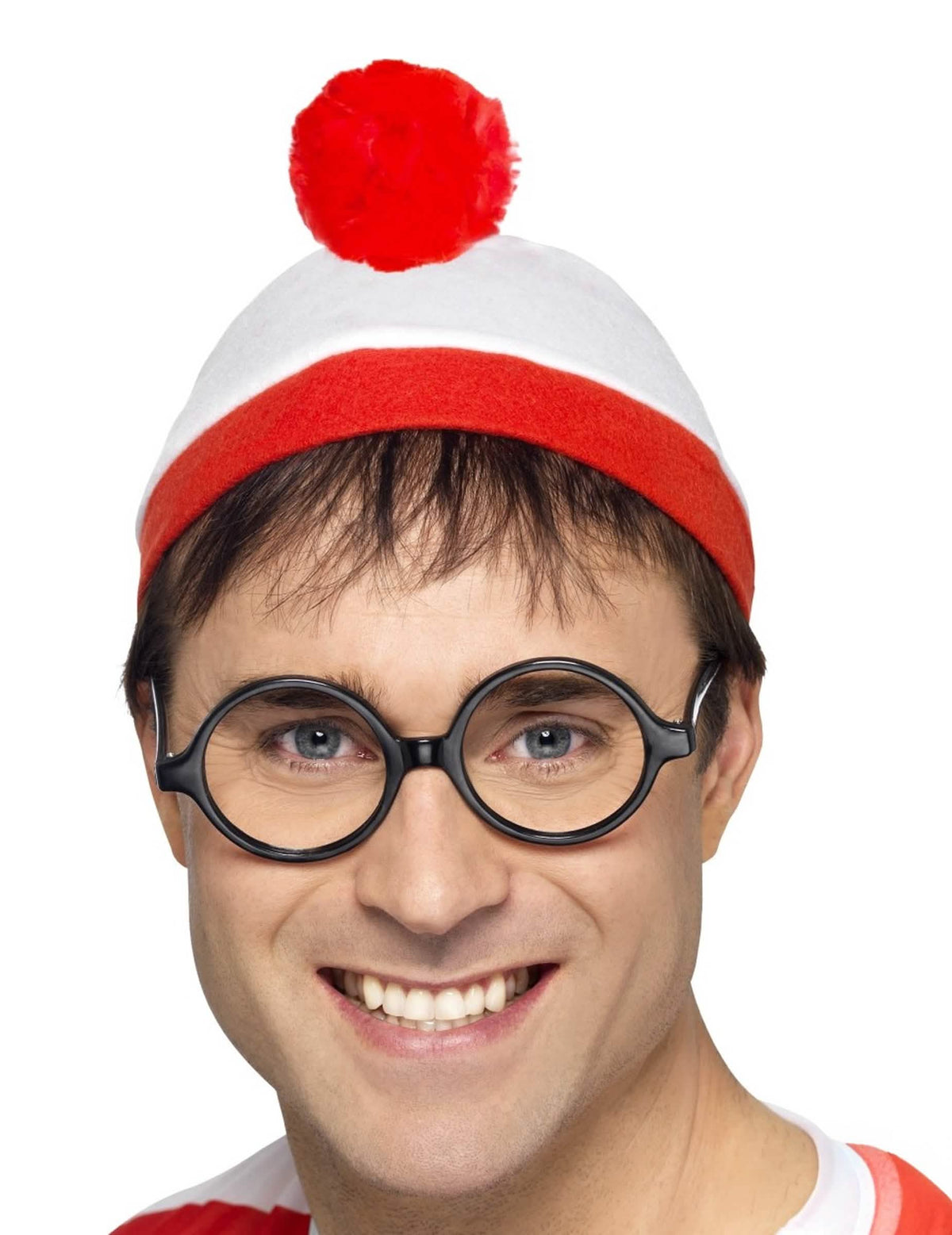 Kapa Kje je Charlie™ za odrasli rdeča in bela z cofkom