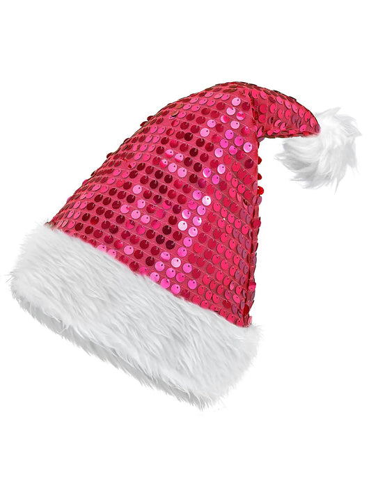 Vue de profil du bonnet à sequins de Noël