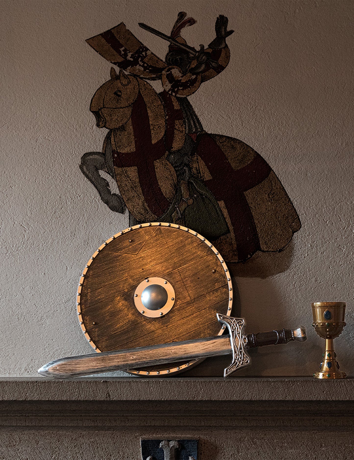 Srednjeveški bojevnik ščit 40 cm