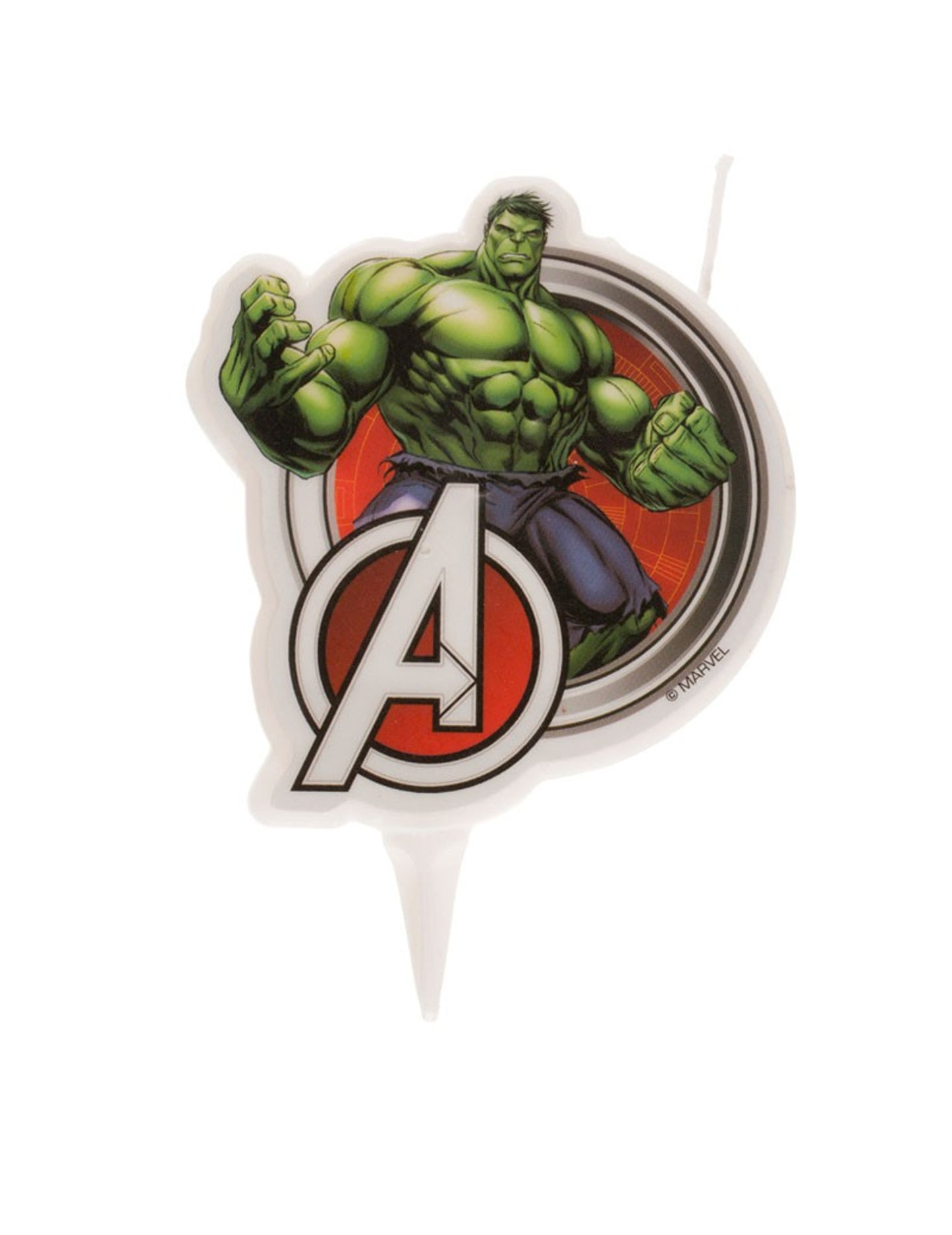 Bougie d'anniversaire Hulk Avengers verte et rouge