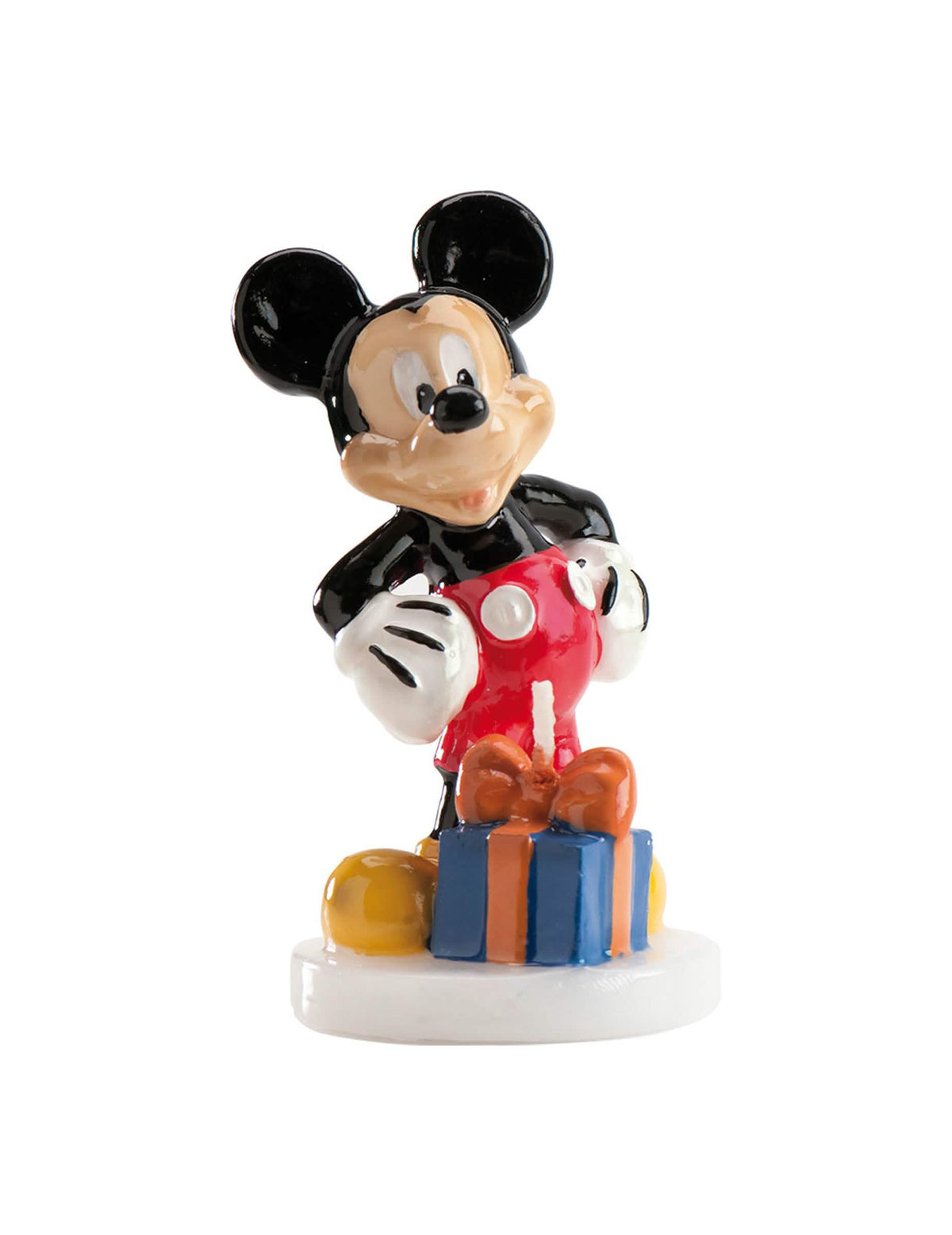 Sveča za rojstni dan Miki Miška Disney z modra darilom in rdeča kratkimi hlačami