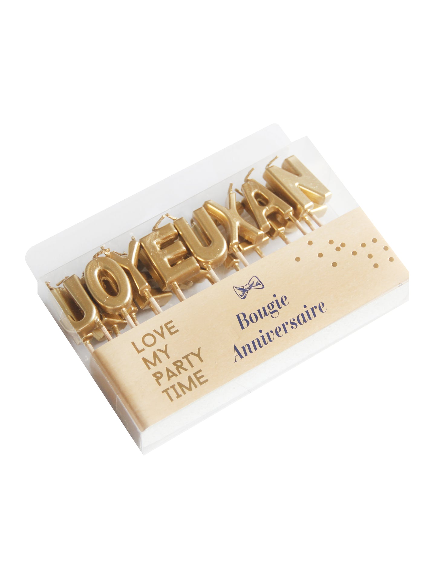 Kovinsko zlata svečka za rojstni dan 2,5 cm, lot od 18