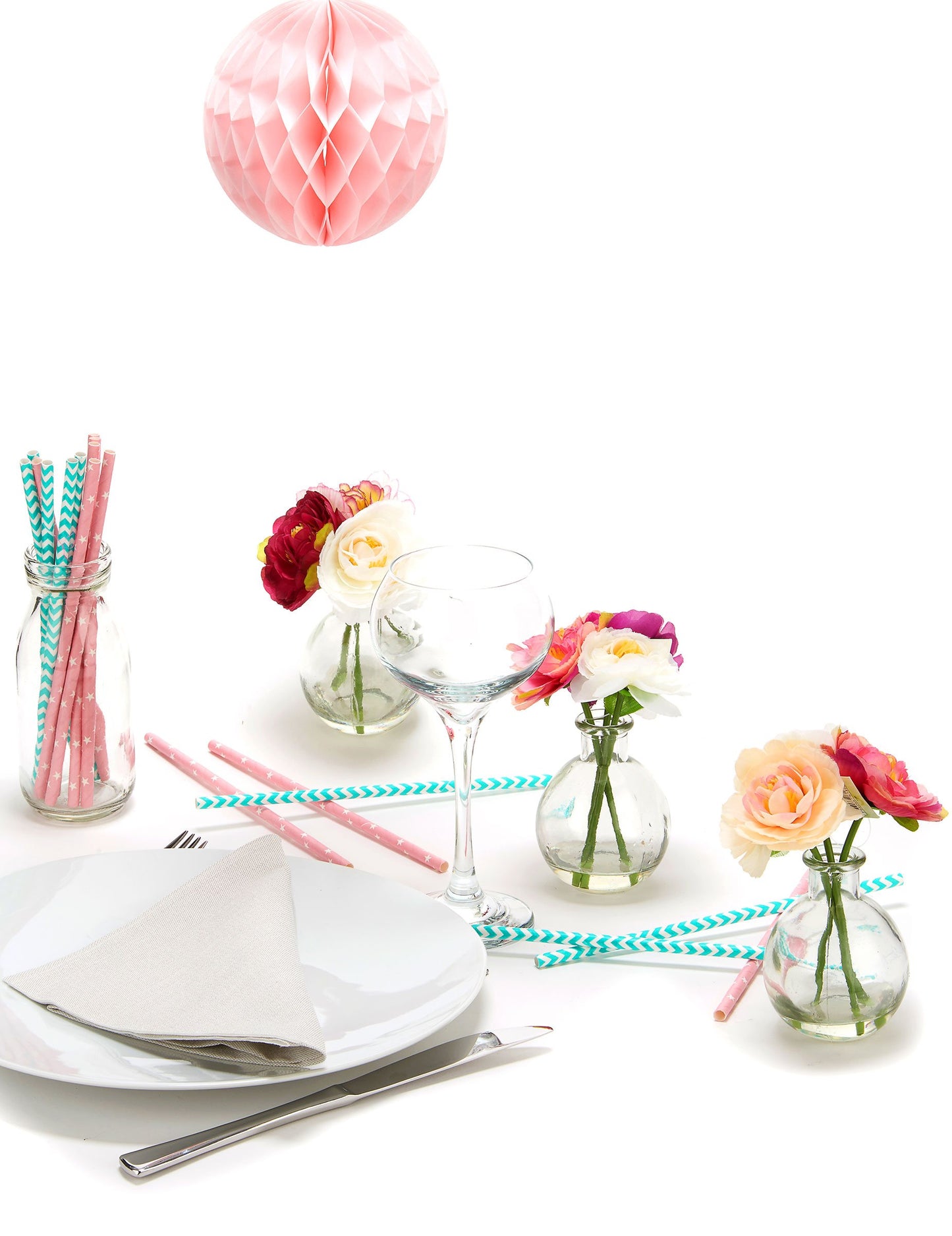 Roza satasta papirnata krogla 12 cm za obešanje