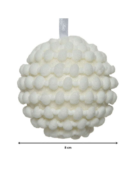 Détail des dimensions de la boule de noël ambiance polaire